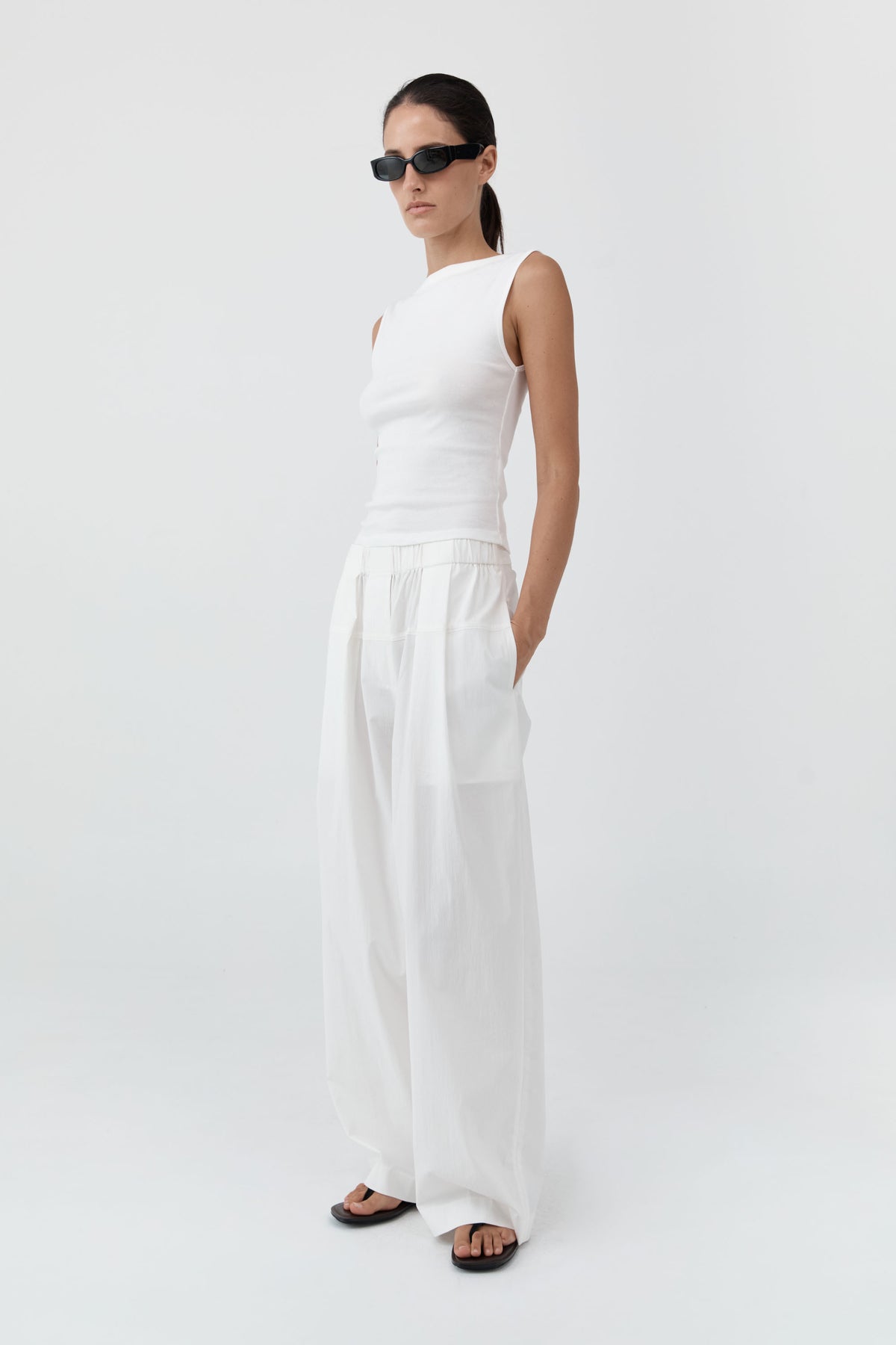 Relaxed Pleat Pants - Off White