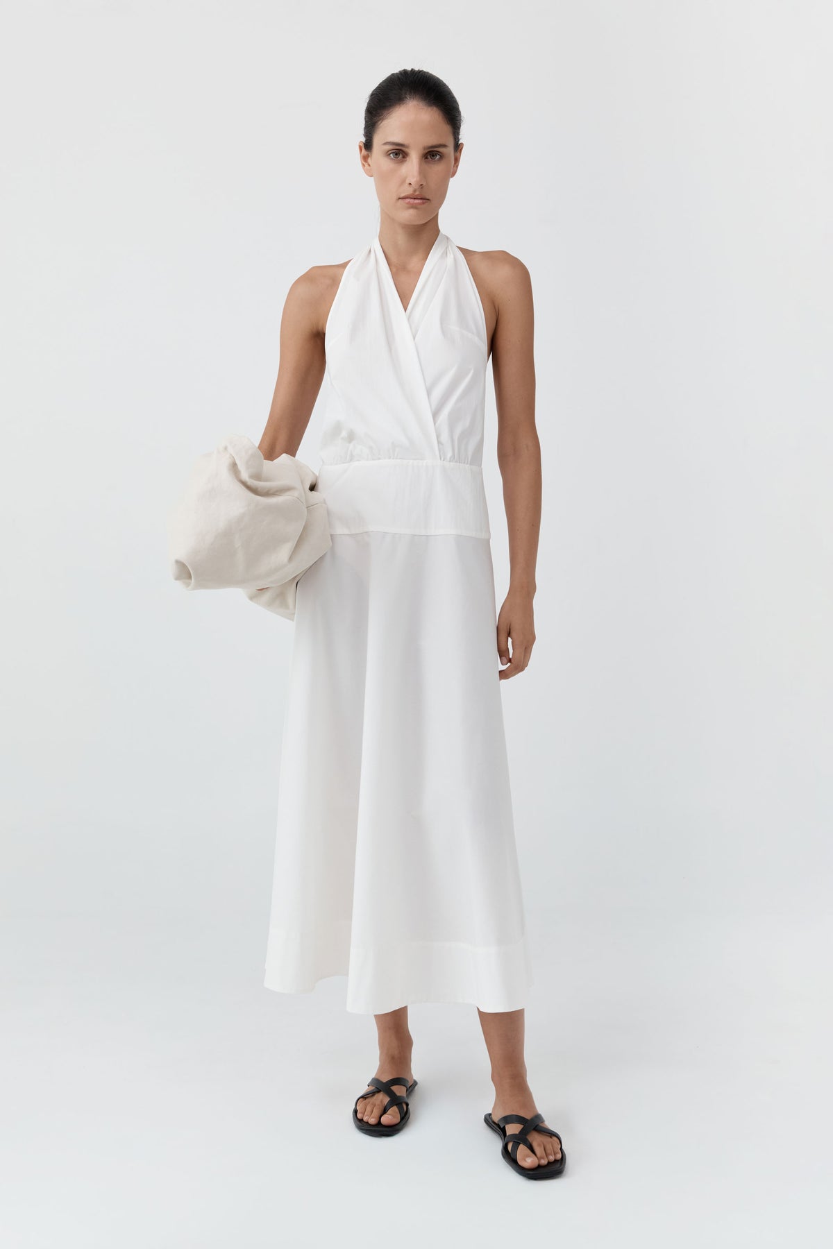Halter Circle Hem Dress - Off White
