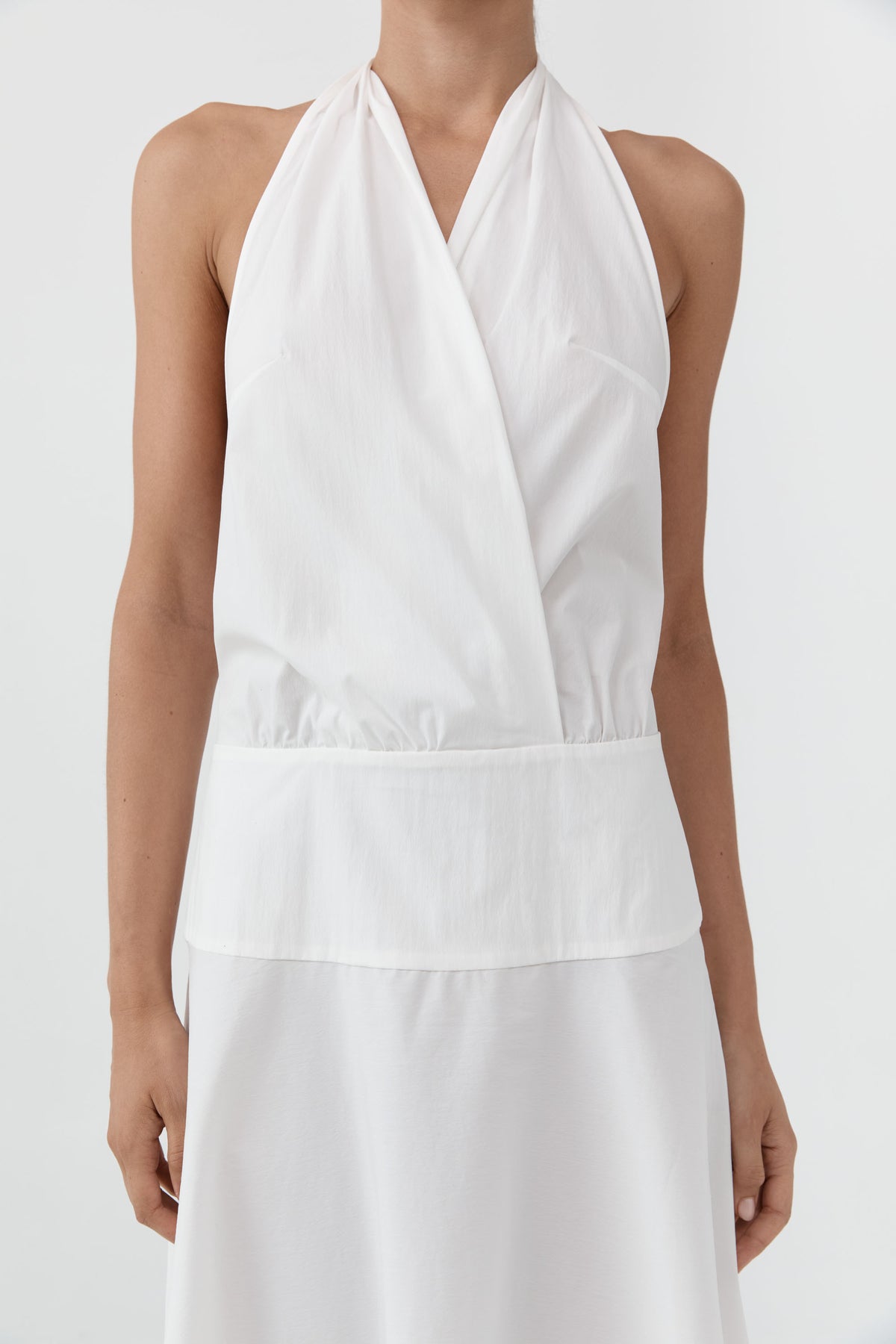Halter Circle Hem Dress - Off White