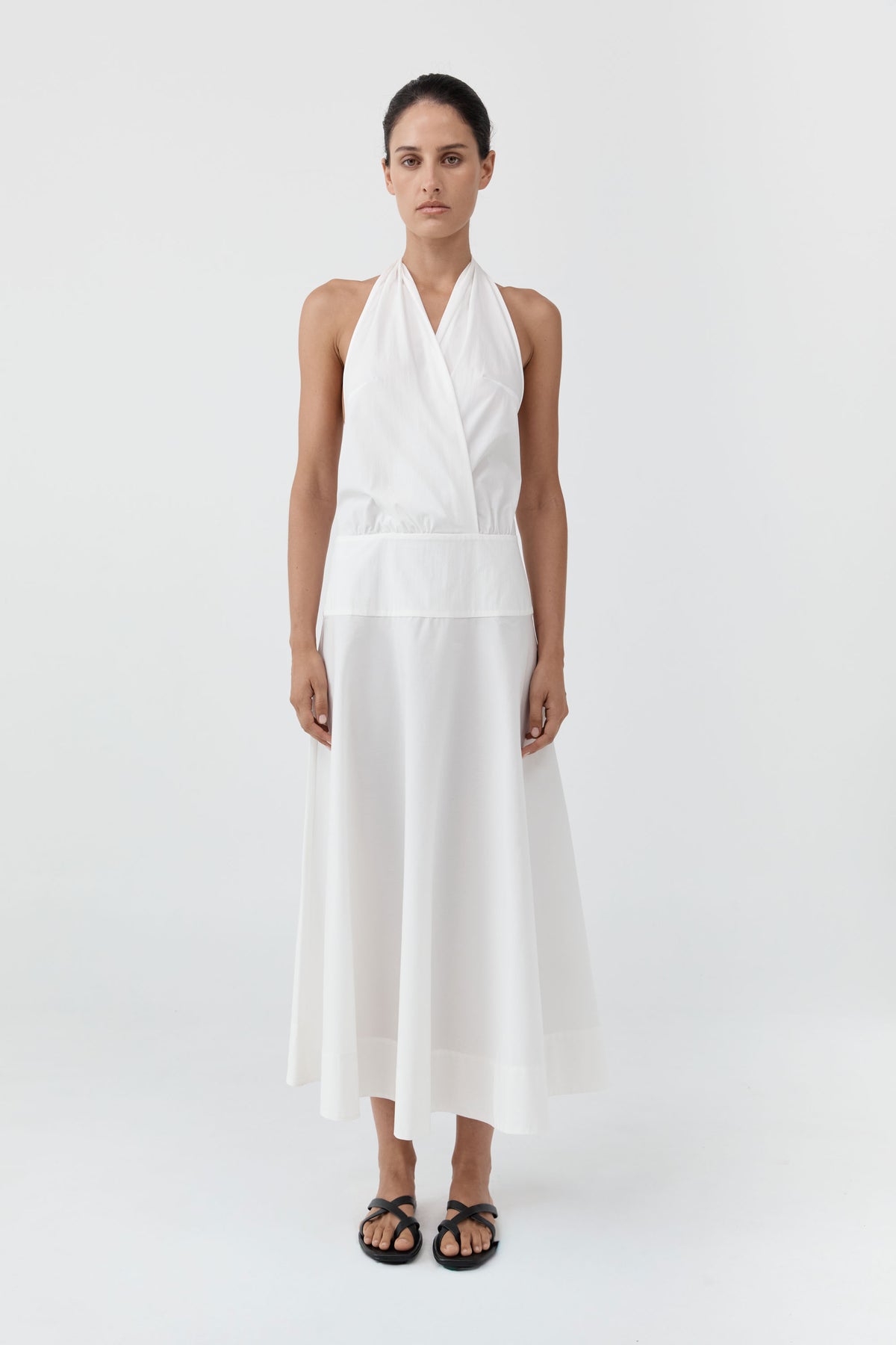 Halter Circle Hem Dress - Off White