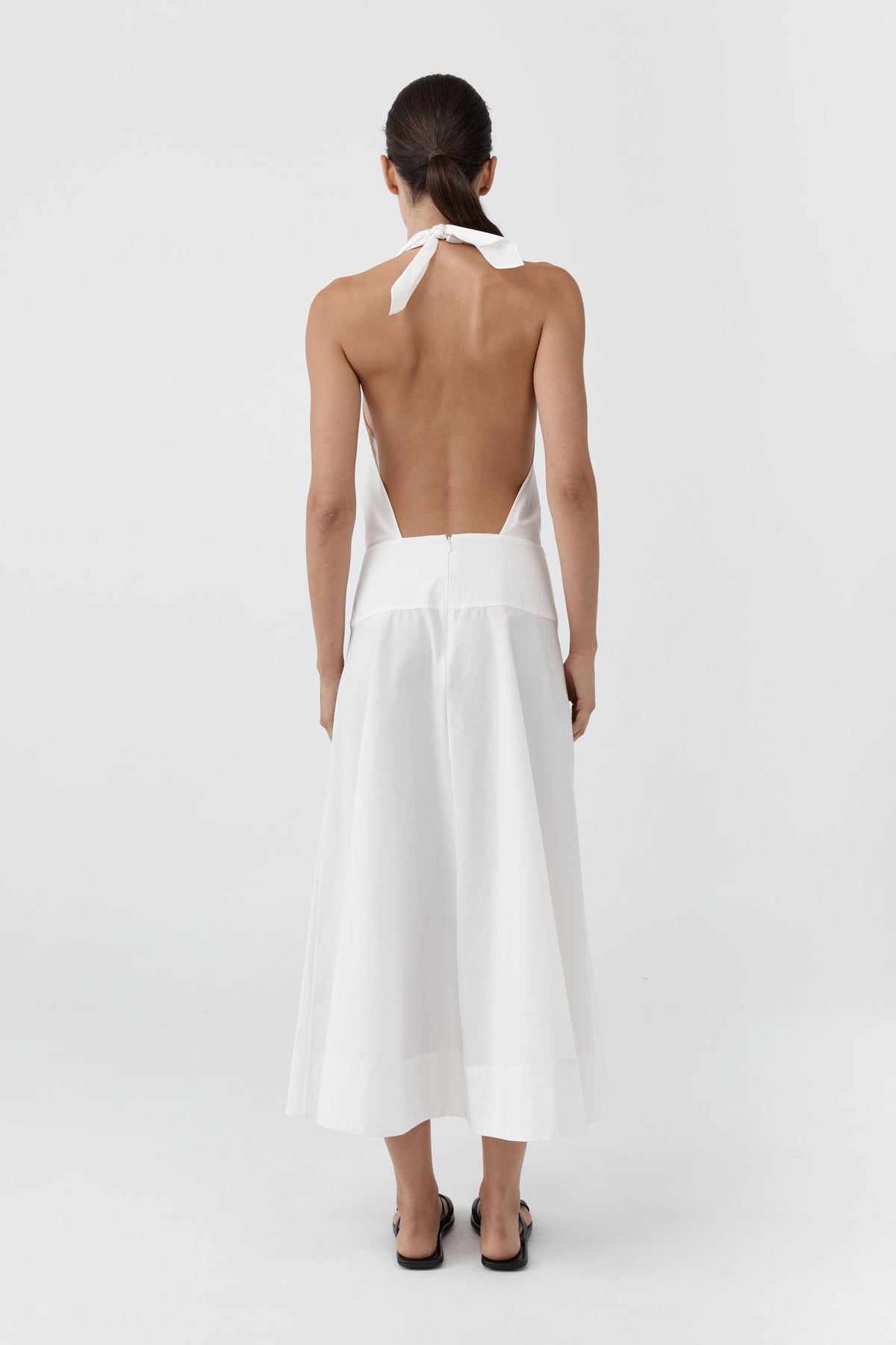 Halter Circle Hem Dress - Off White