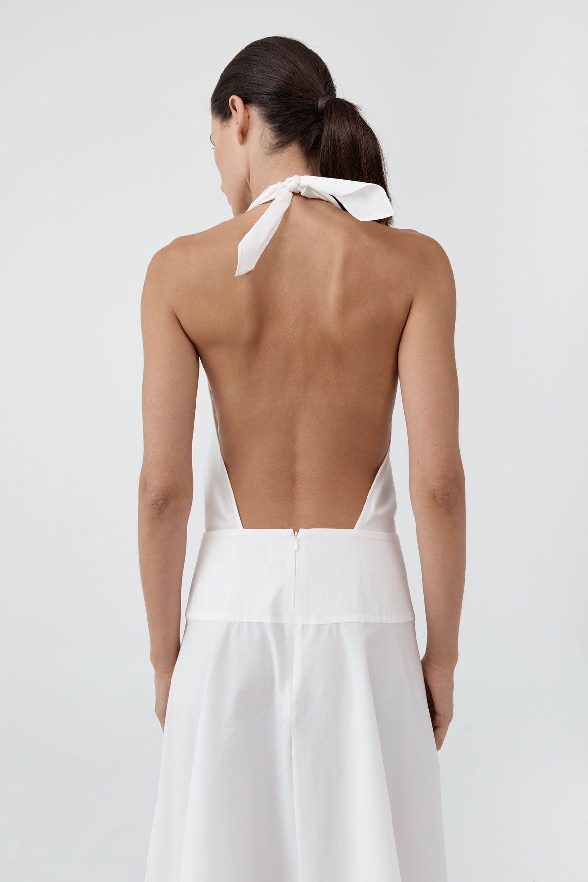 Halter Circle Hem Dress - Off White