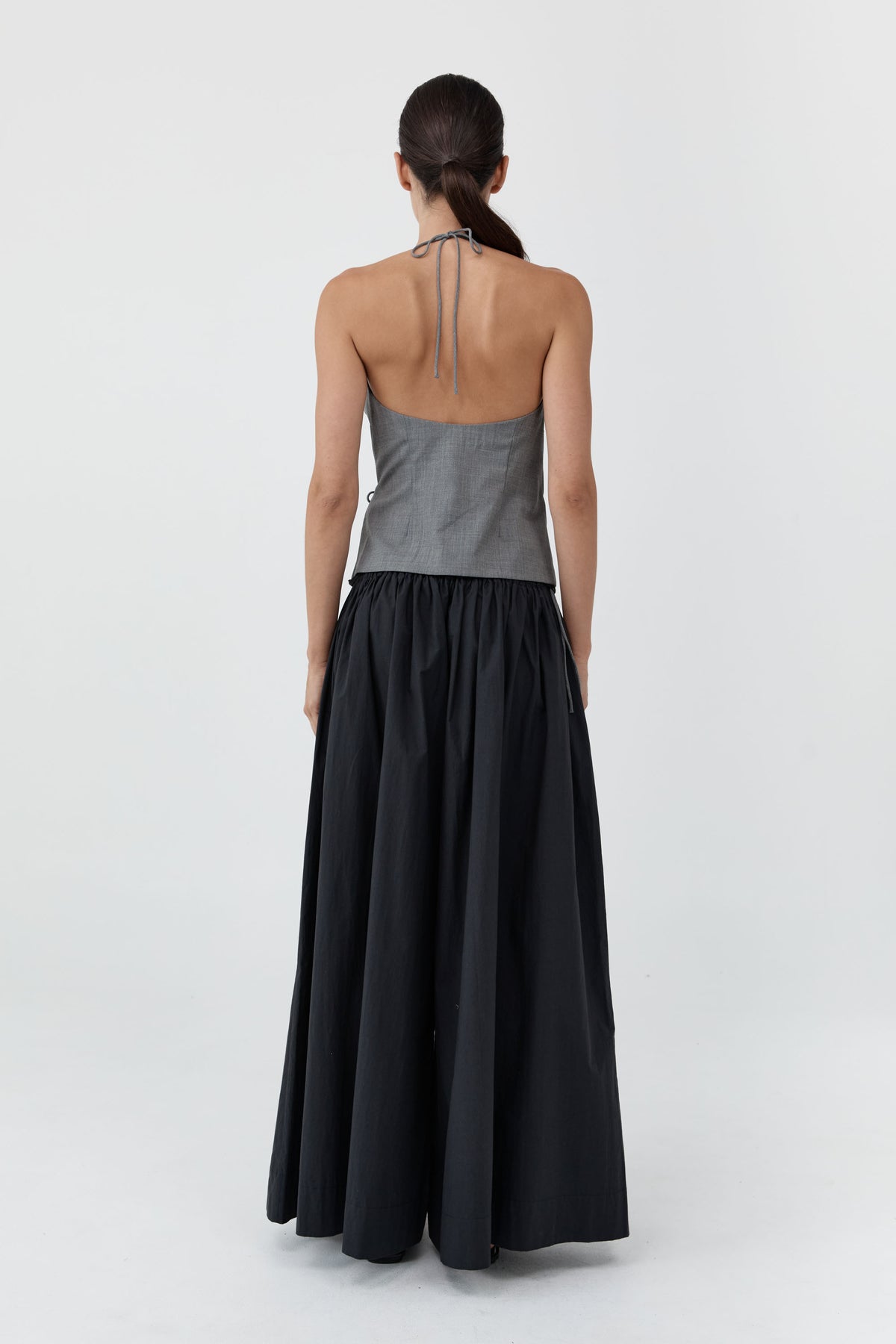 Wool Rouleau Halter Top - Pumice