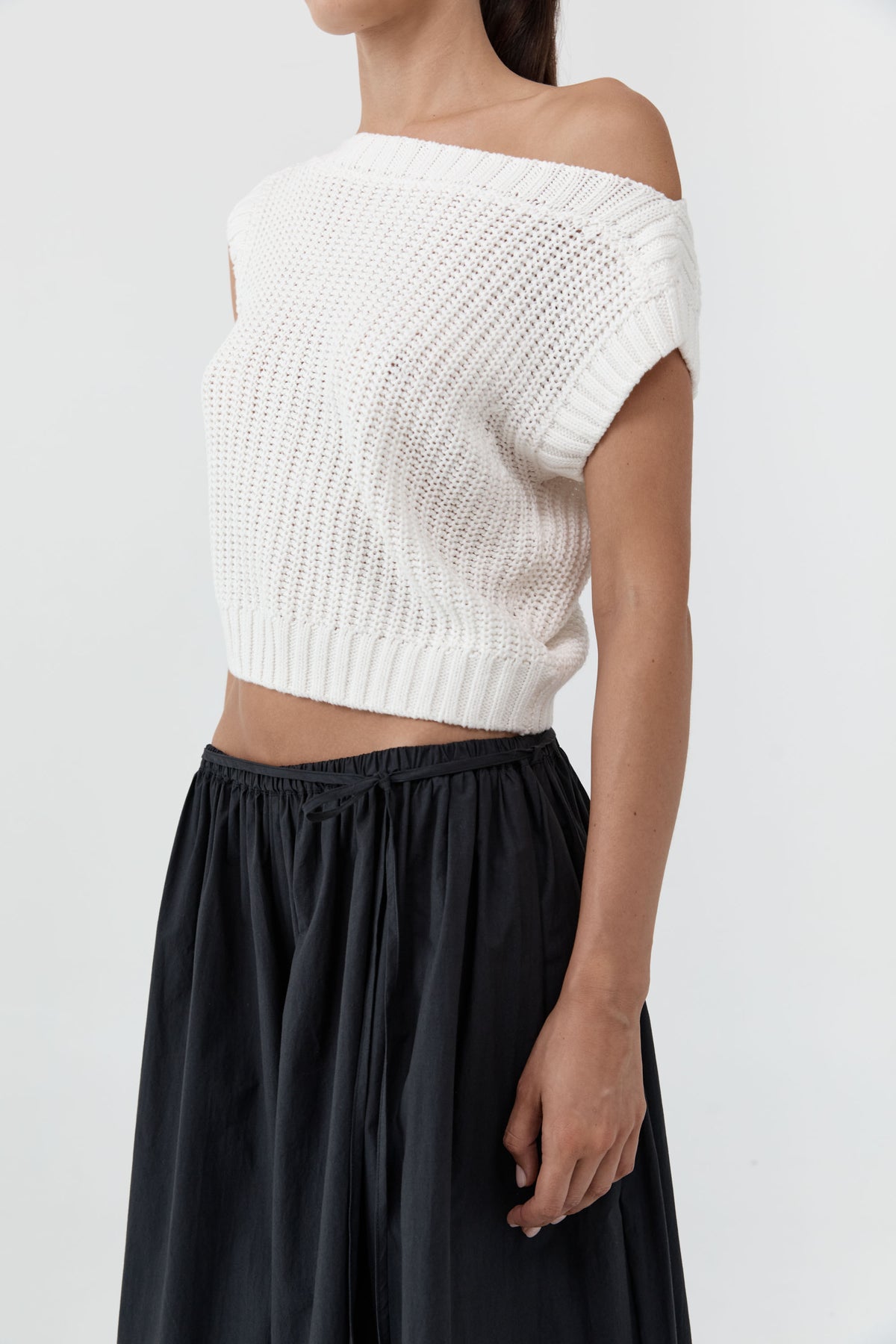 Relaxed Bateau Top - Off White