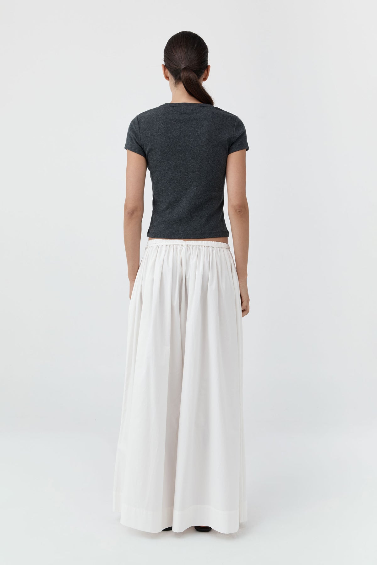 Cotton Hybrid Wide Leg Pants - Off White