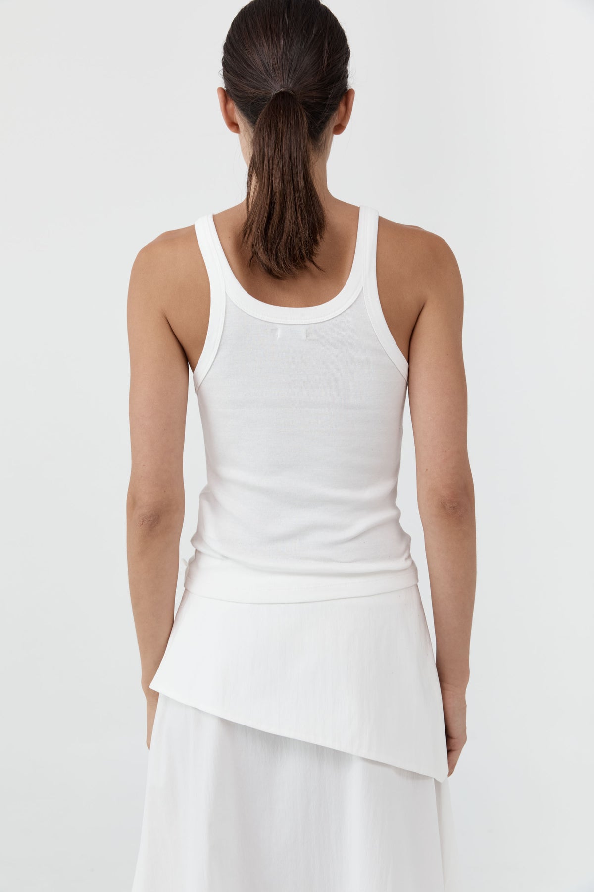 Organic Cotton Racer Singlet - White
