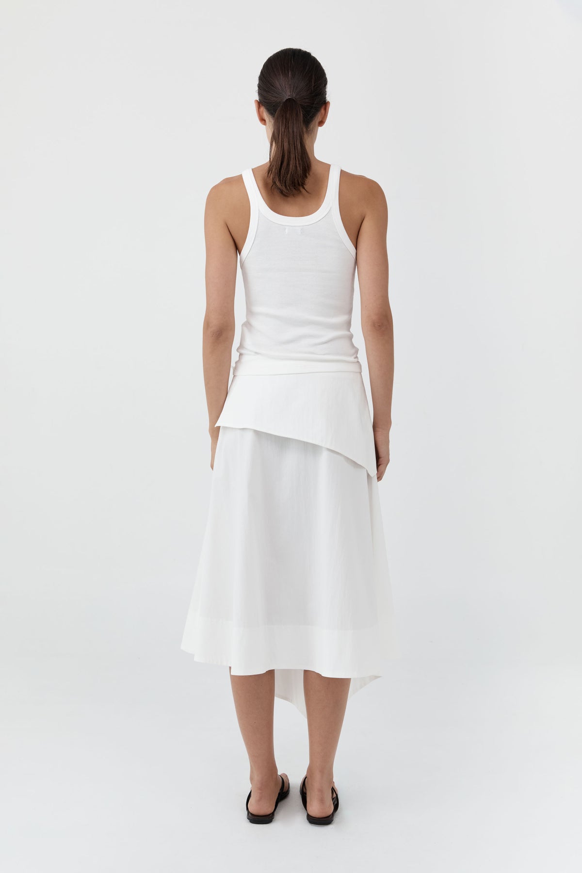 Detachable Belt Asymm Skirt - Off White