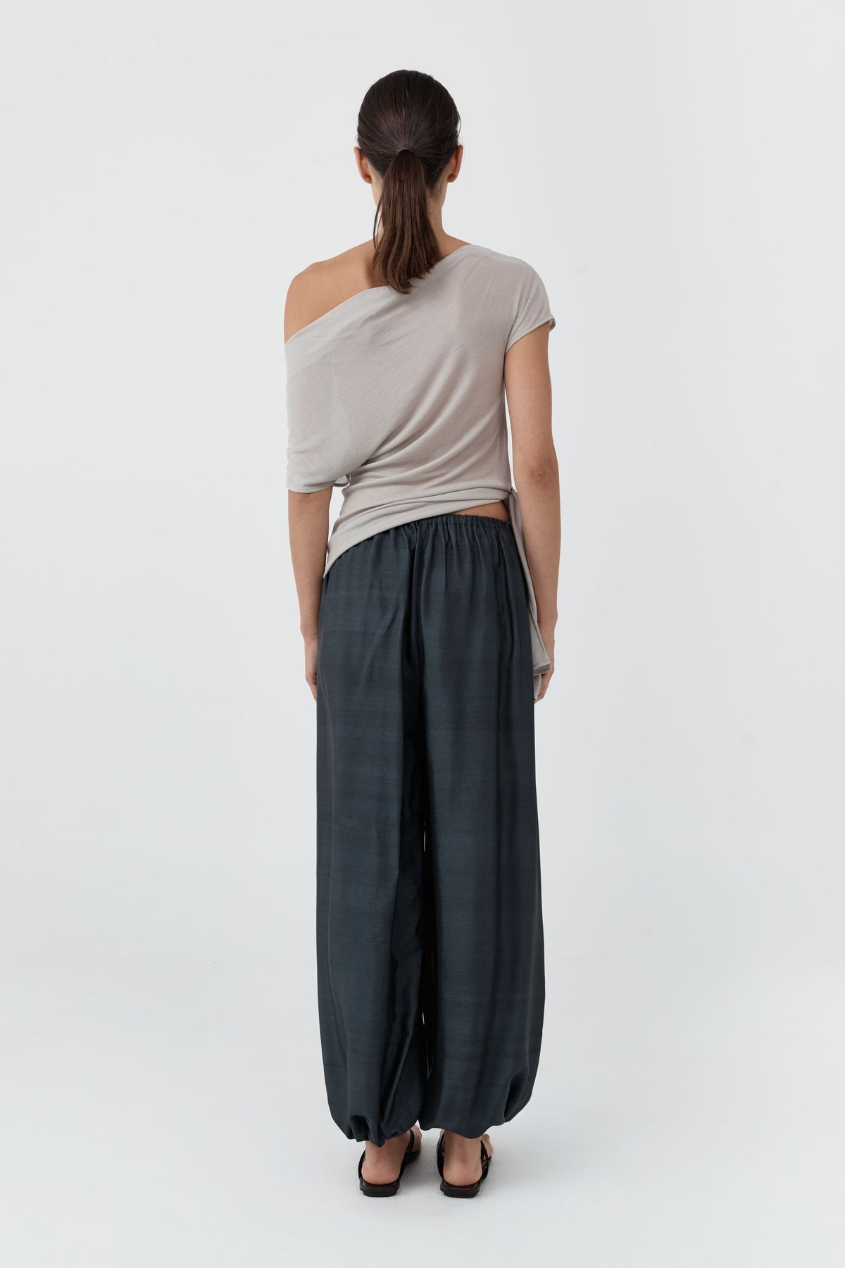 Fine Jersey Off Shoulder Top - Soft Ash