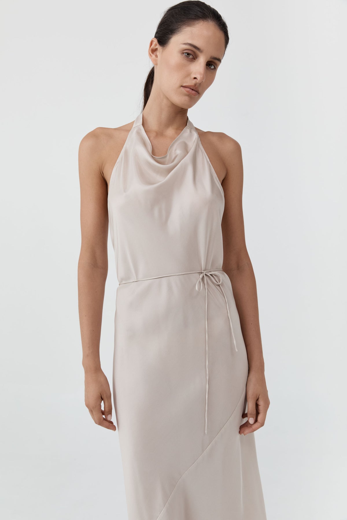 Silk Wrap Dress - Soft Ash
