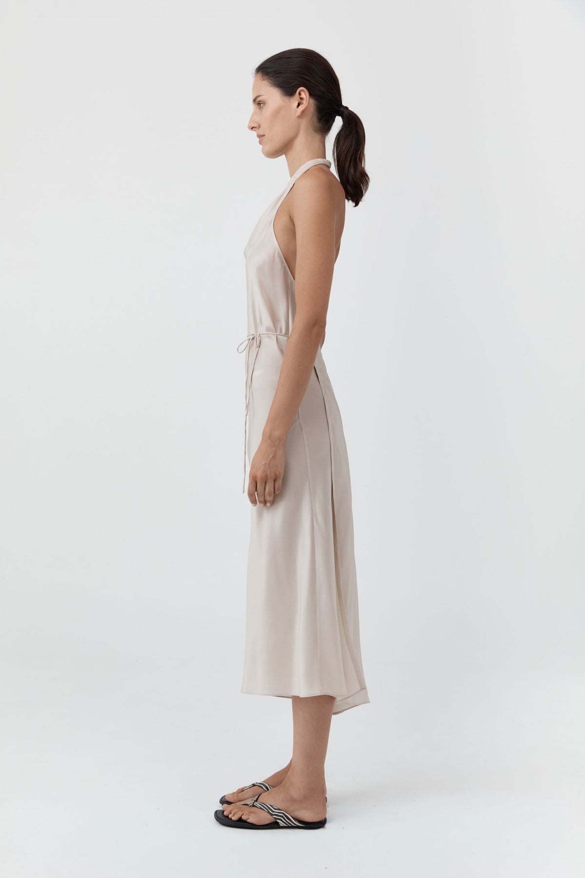 Silk Wrap Dress - Soft Ash