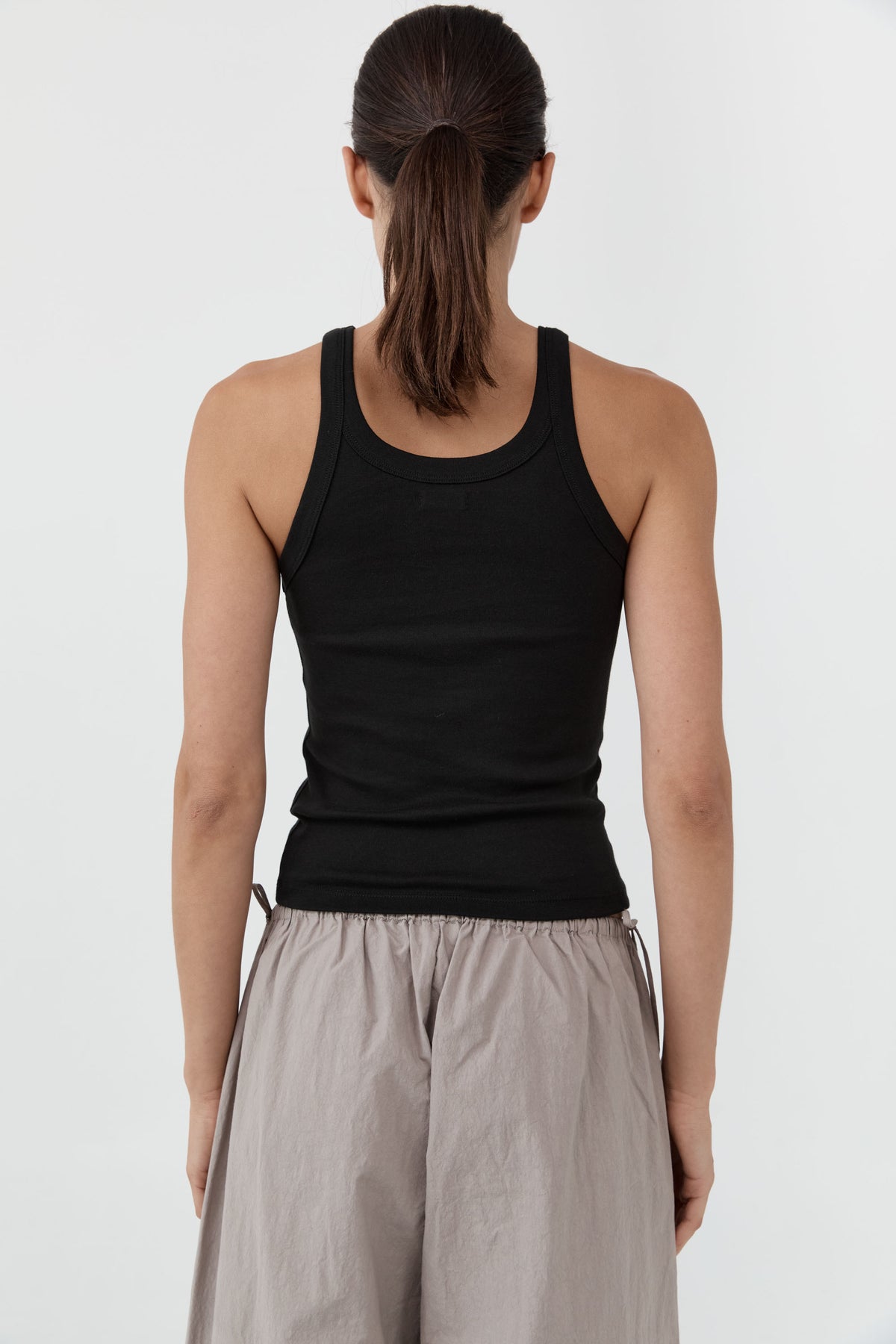 Organic Cotton Racer Singlet - Jet Black