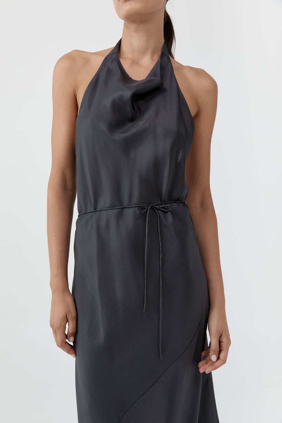Silk Wrap Dress - Washed Black