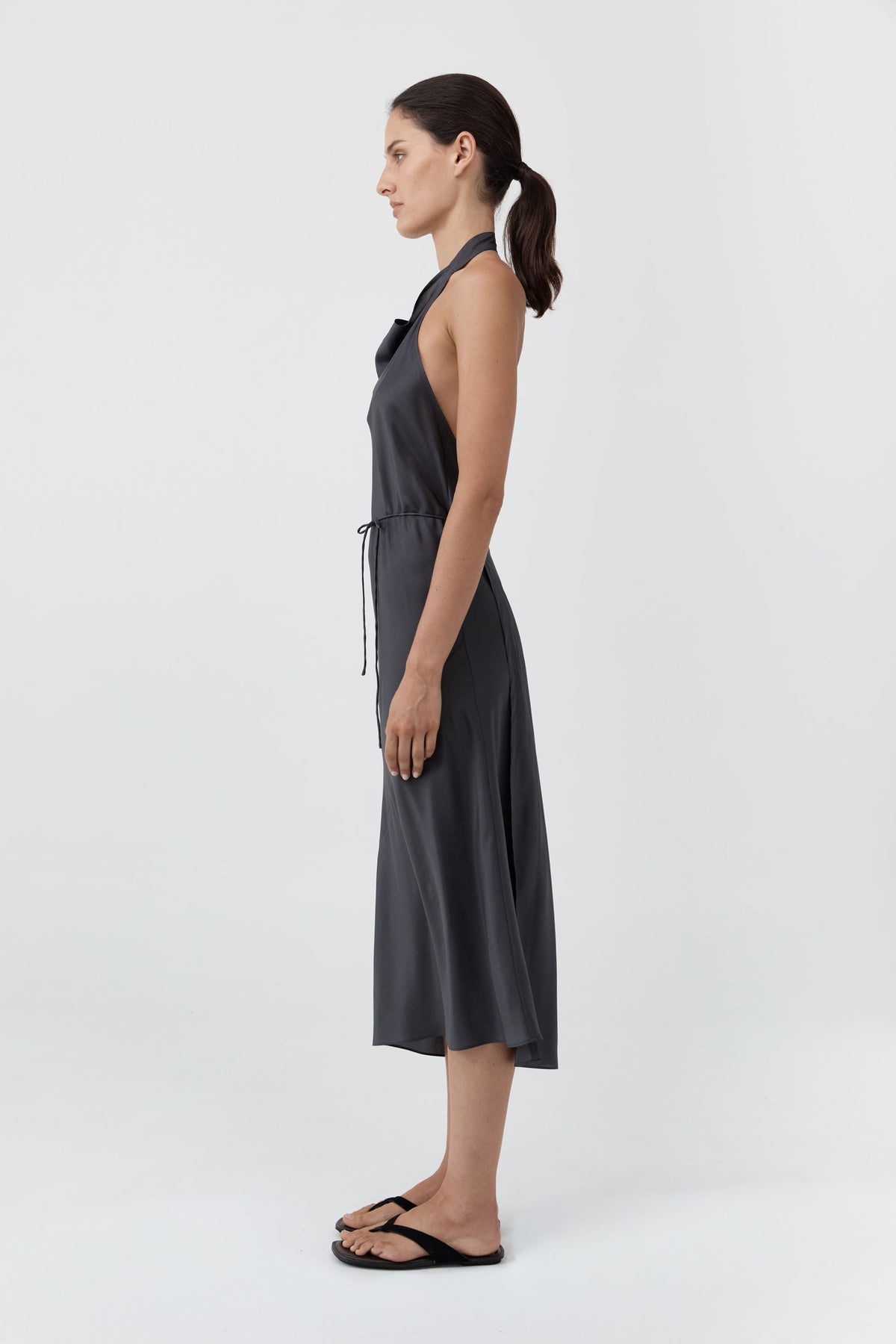 Silk Wrap Dress - Washed Black
