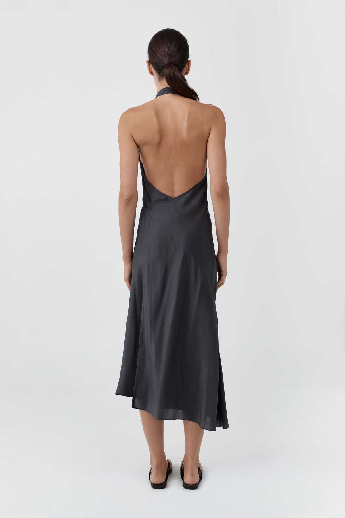 Silk Wrap Dress - Washed Black