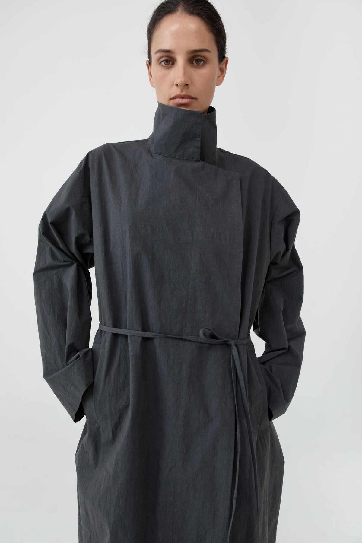 Technical Cotton Cocoon Coat - Iron Glaze