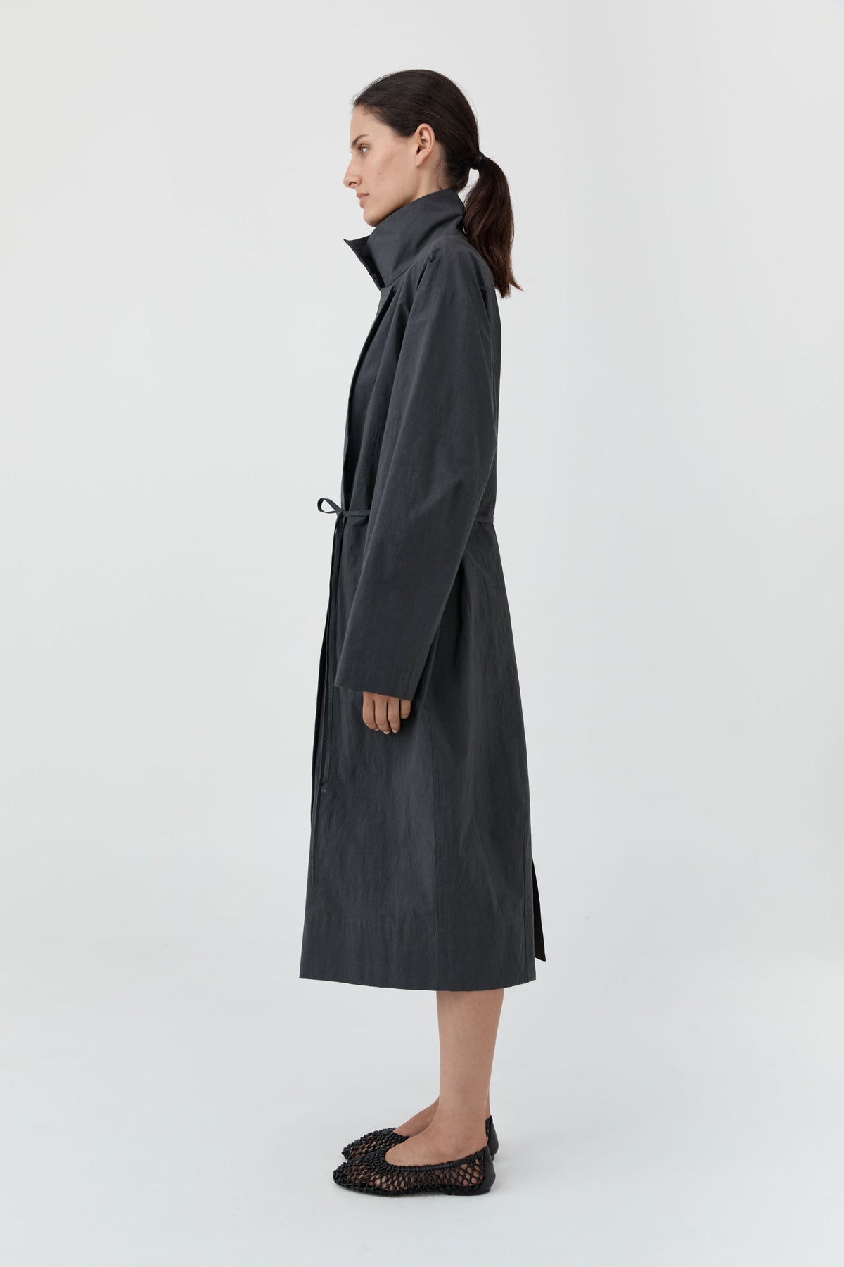 Technical Cotton Cocoon Coat - Iron Glaze