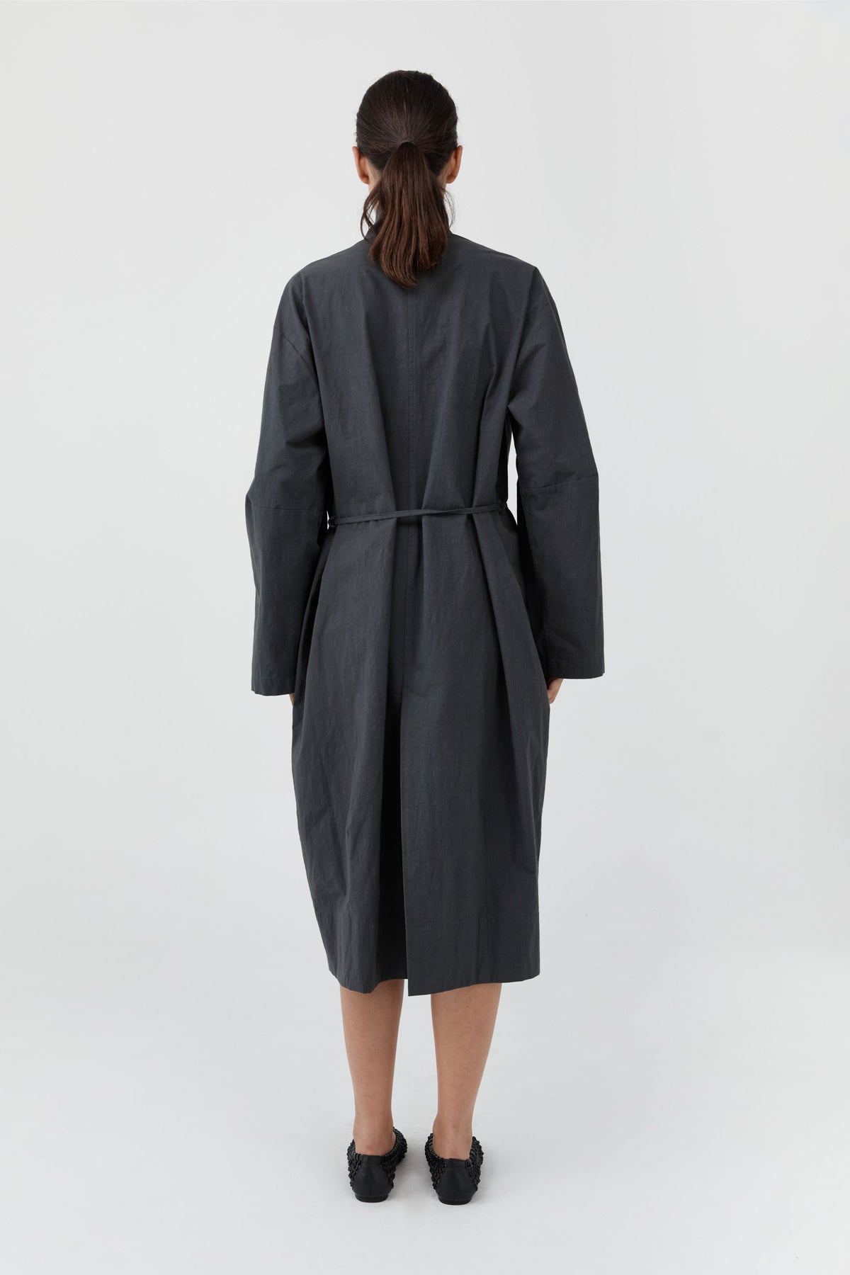 Technical Cotton Cocoon Coat - Iron Glaze
