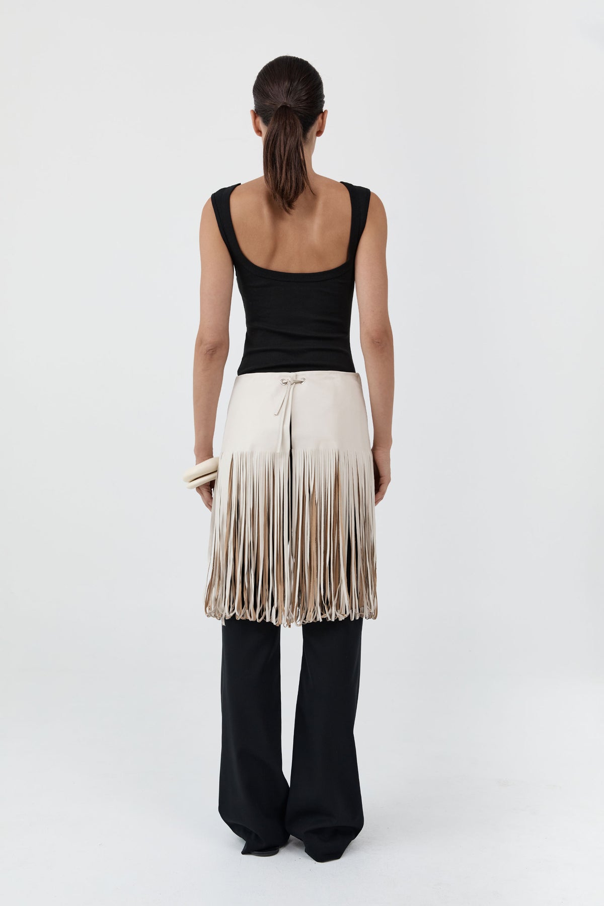 PRE-ORDER: Fringe Belt Skirt - Tofu