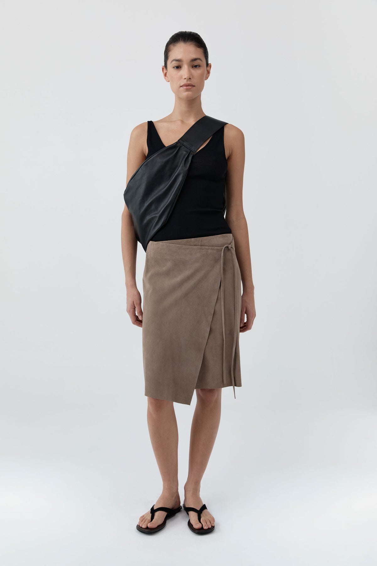 Suede Everyday Wrap Skirt - Earth