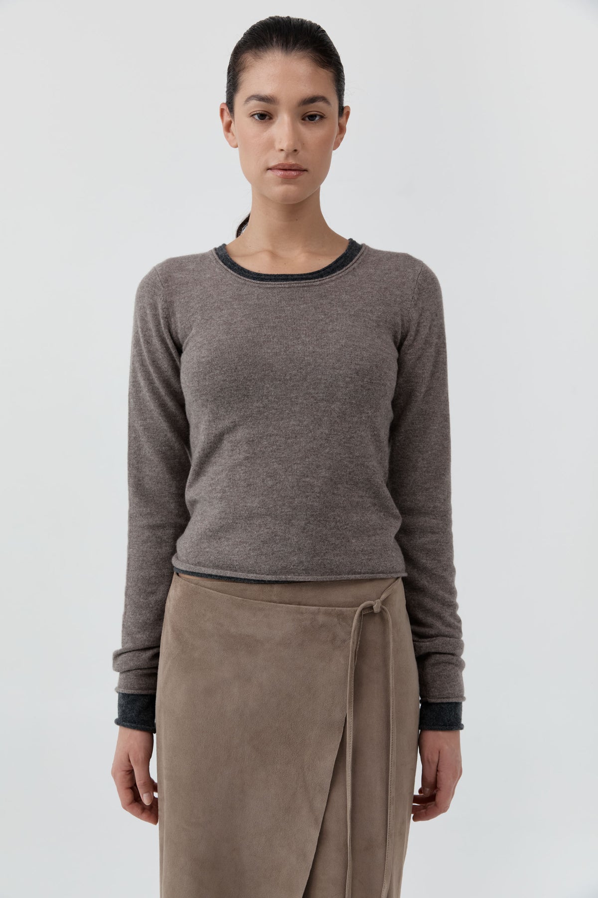 Fine Merino Wool Long Sleeve Top - Vapor