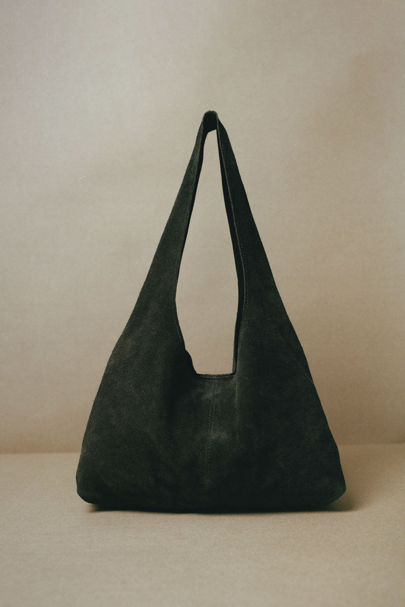 Suede Soft Bag - Pebble