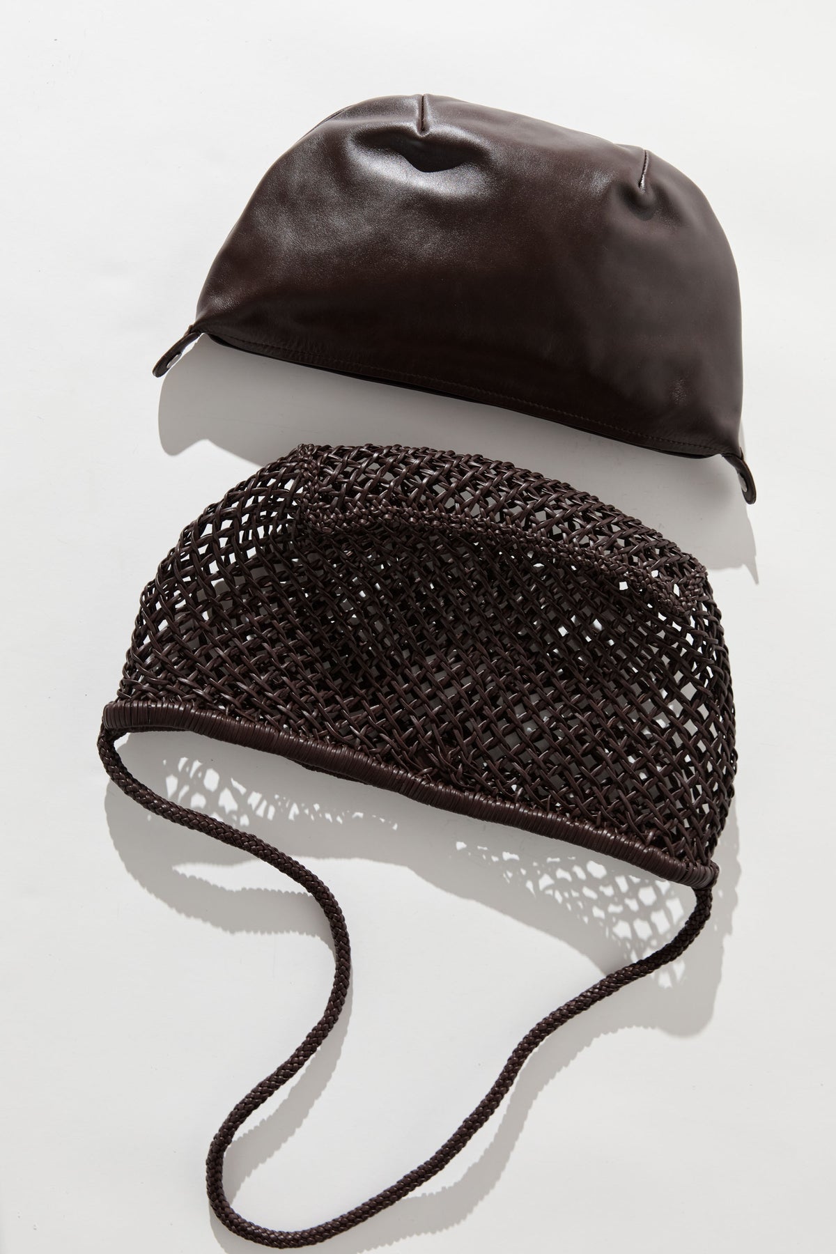 Mesh Crescent Bag - Coffee