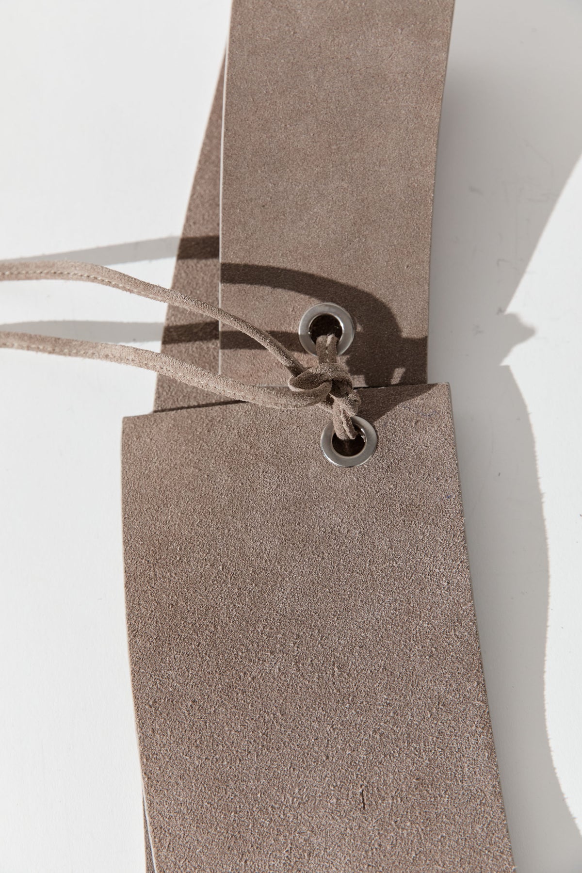 Suede Asymmetric Belt - Almond