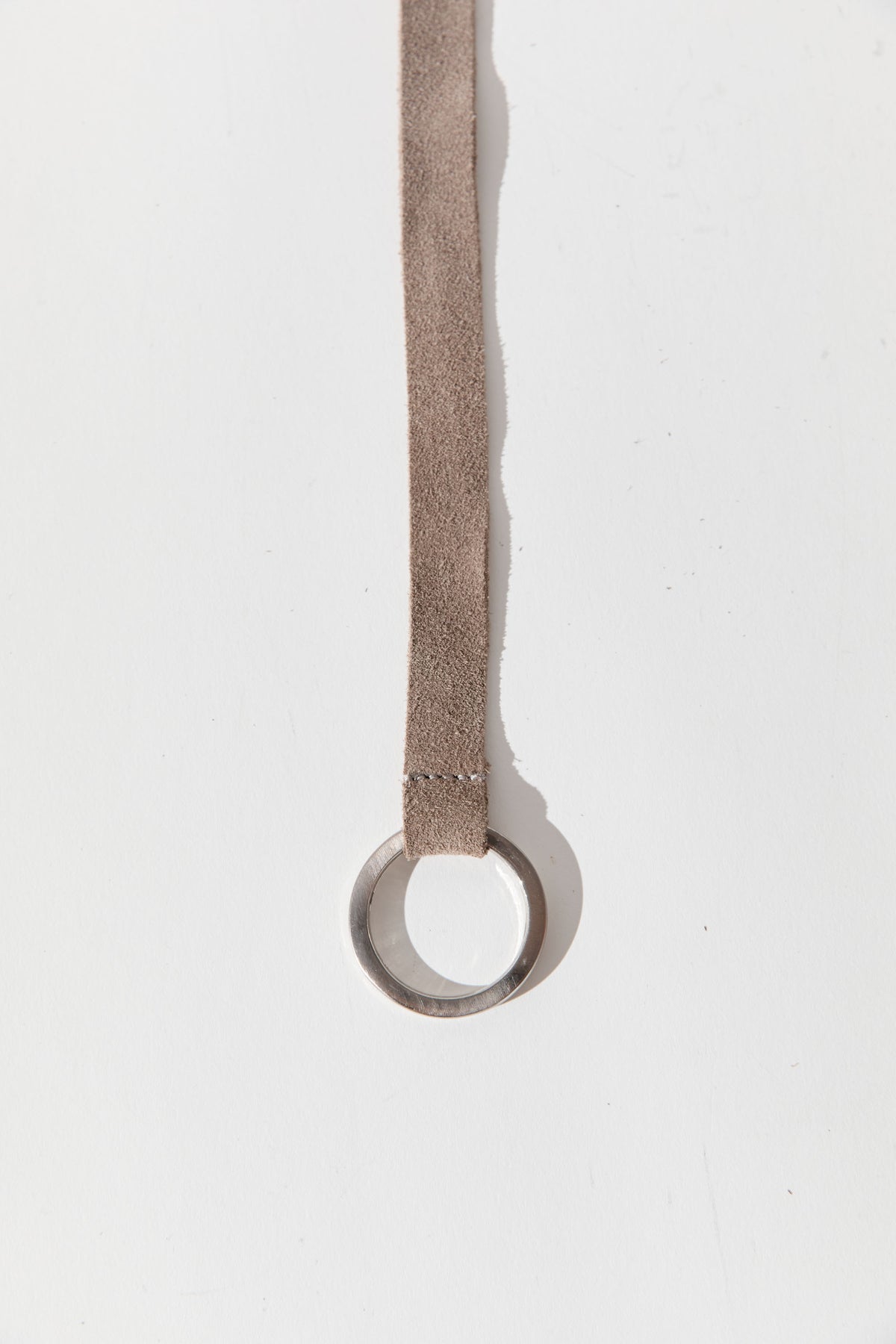 Suede Tie Belt - Almond