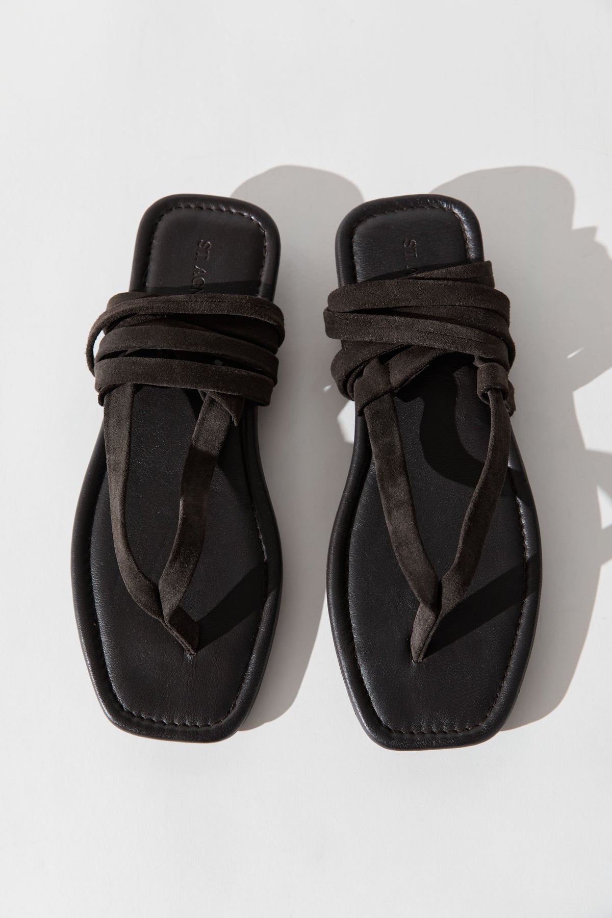 Suede Tie Up Sandal - Coffee