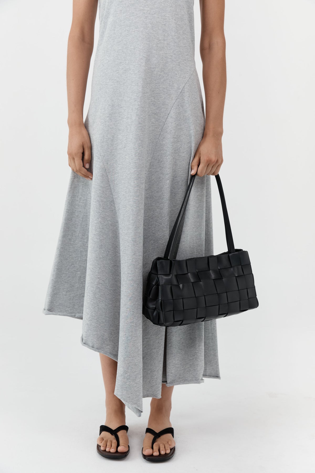 Slim Woven Tote - Black