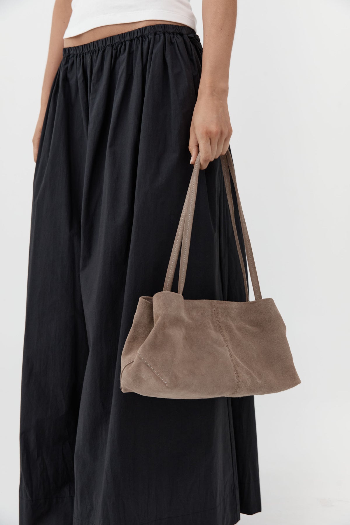 Suede Origami Tote - Almond