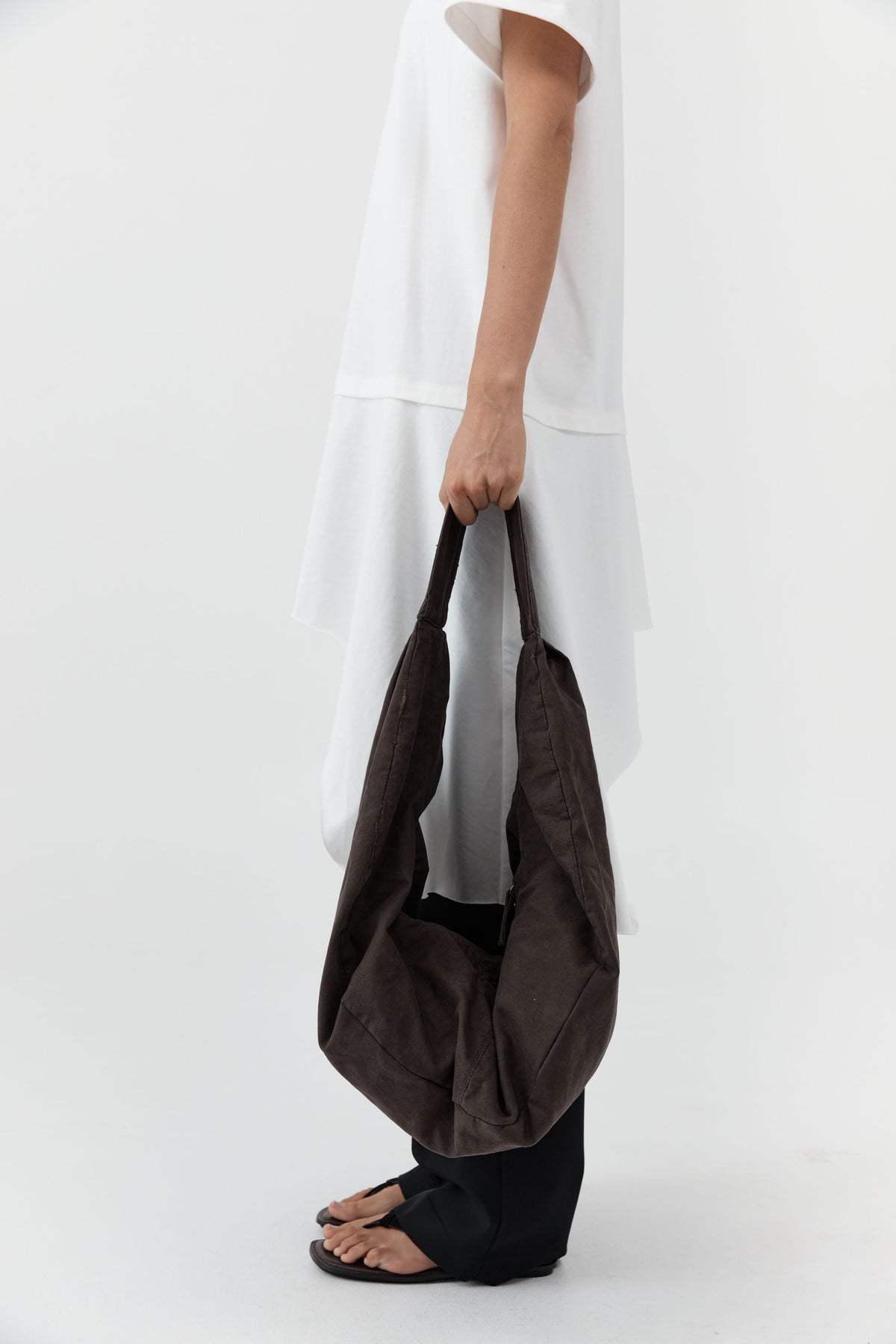 Canvas Large Crossbody Bag - Ash