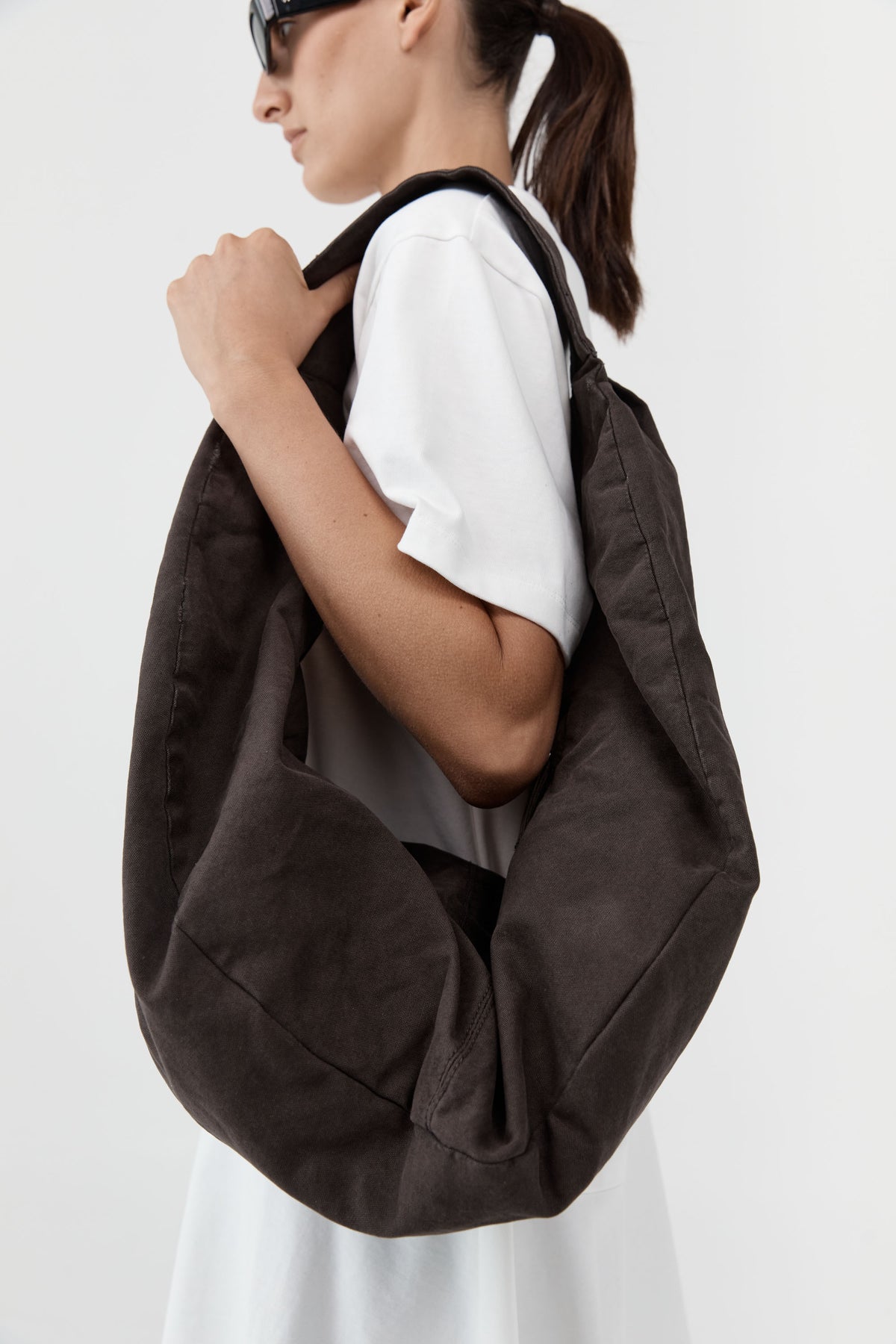 Canvas Large Crossbody Bag - Ash