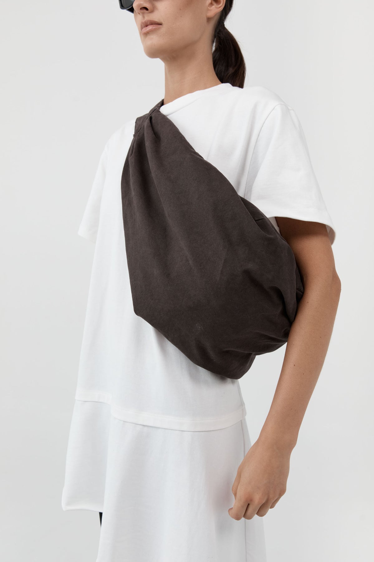 Canvas Large Crossbody Bag - Ash