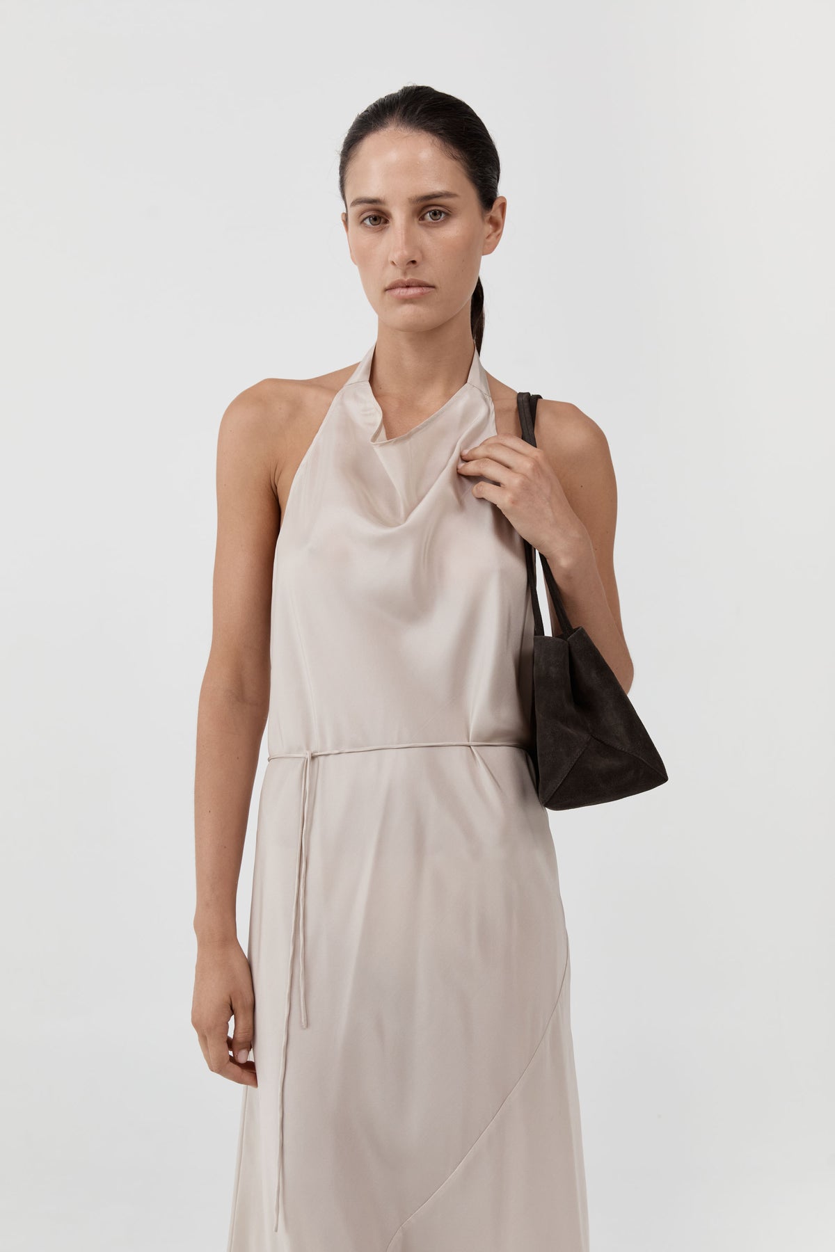 Suede Origami Tote - Coffee