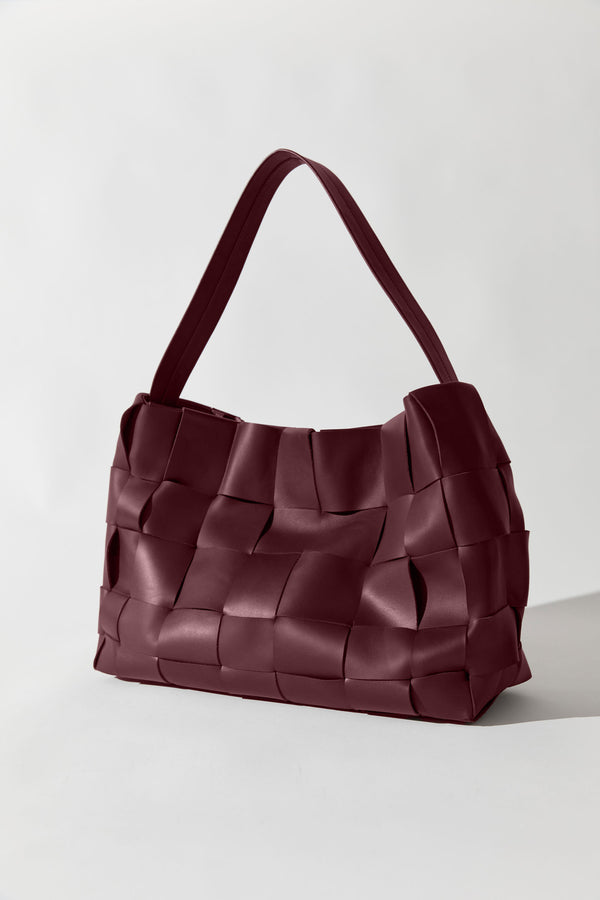 PRE-ORDER: Woven Large Tote - Plum