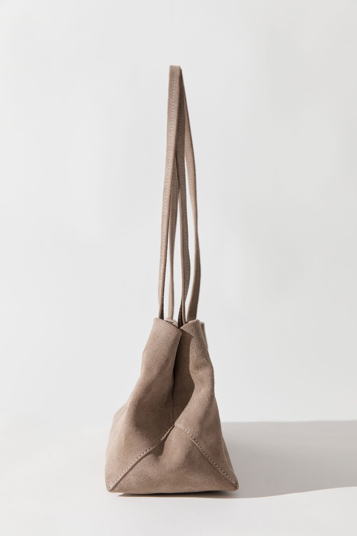 Suede Origami Tote - Almond