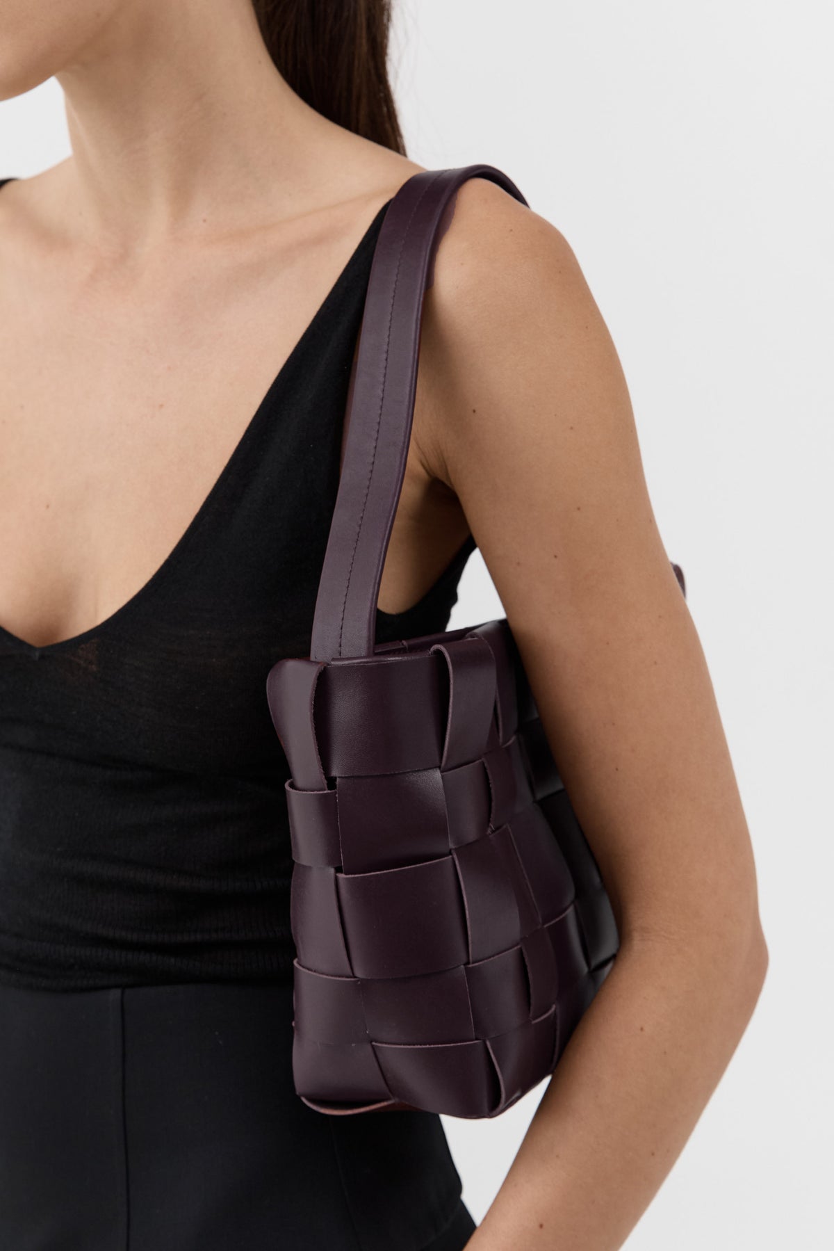 PRE-ORDER: Woven Mini Tote - Plum