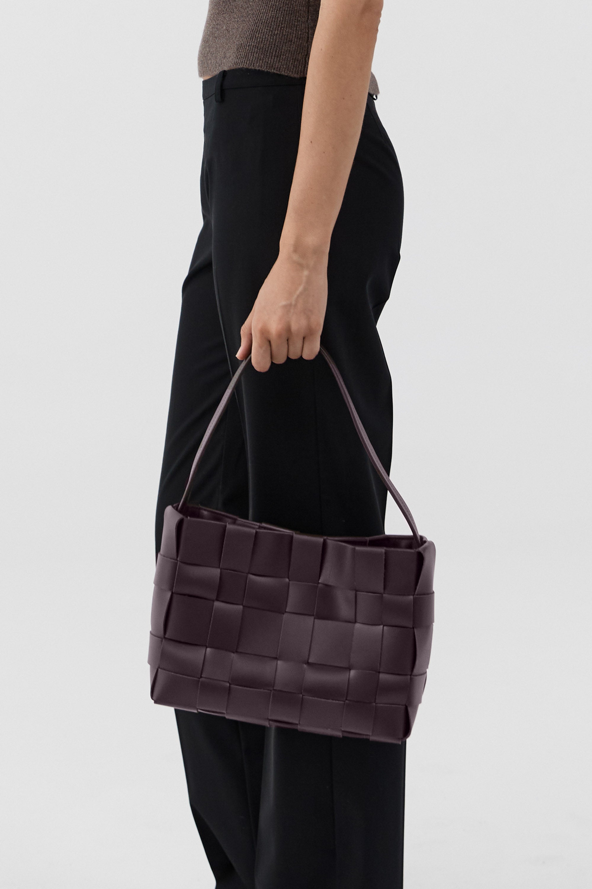 Woven Mini Tote - Plum