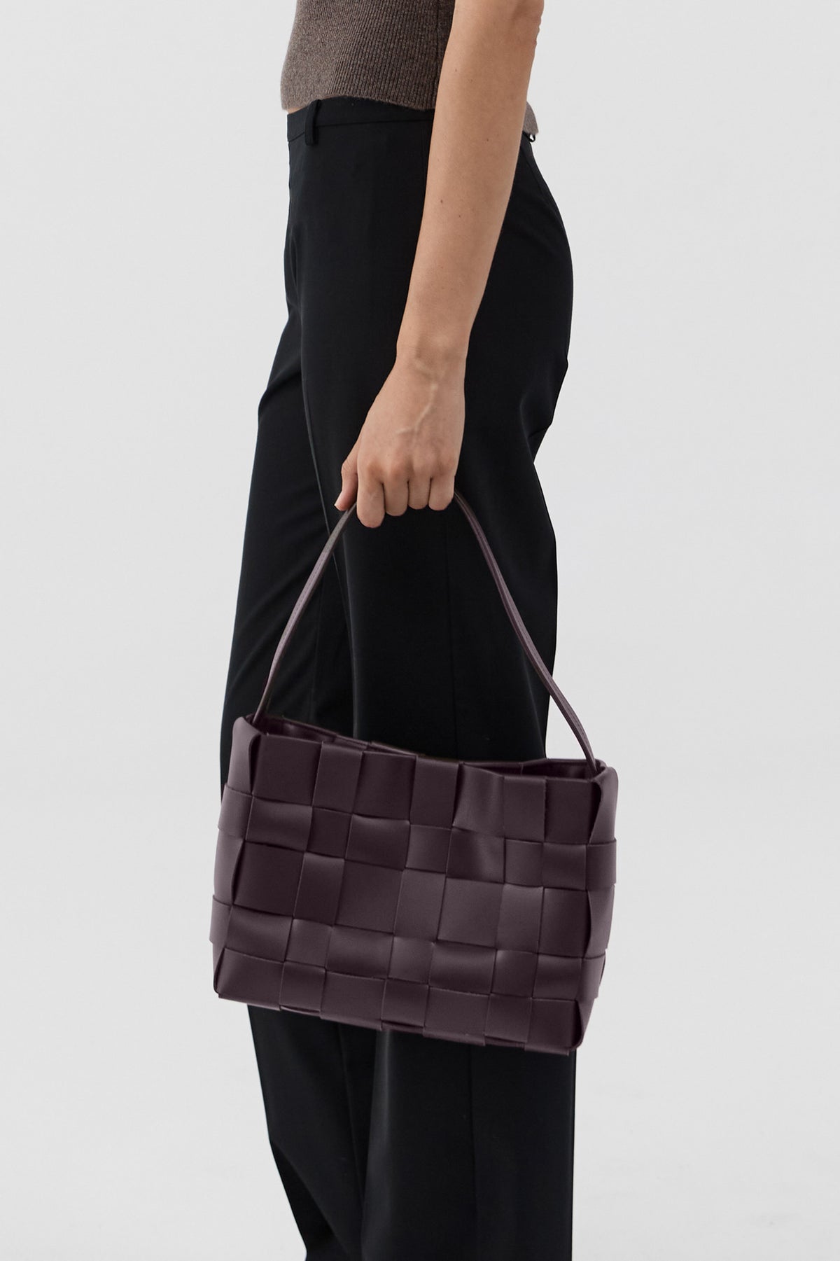 PRE-ORDER: Woven Mini Tote - Plum