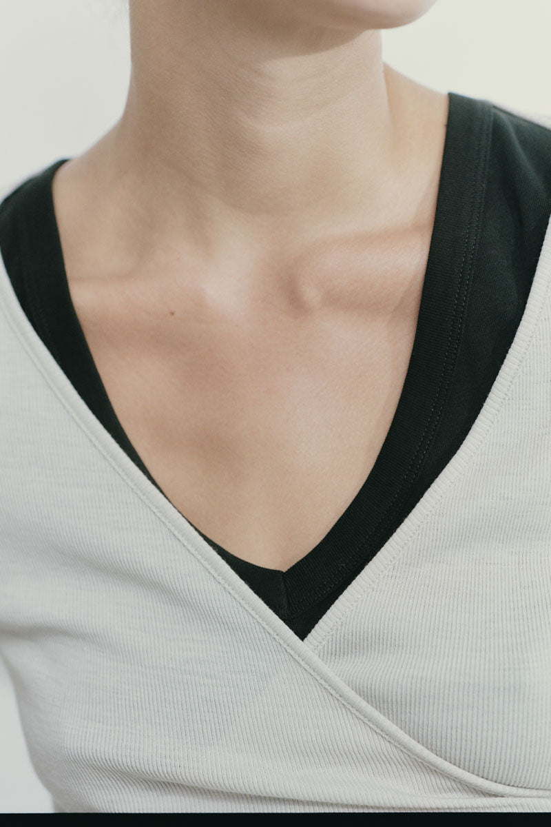 Baby Wool Wrap Top - Soft Ash - Featured