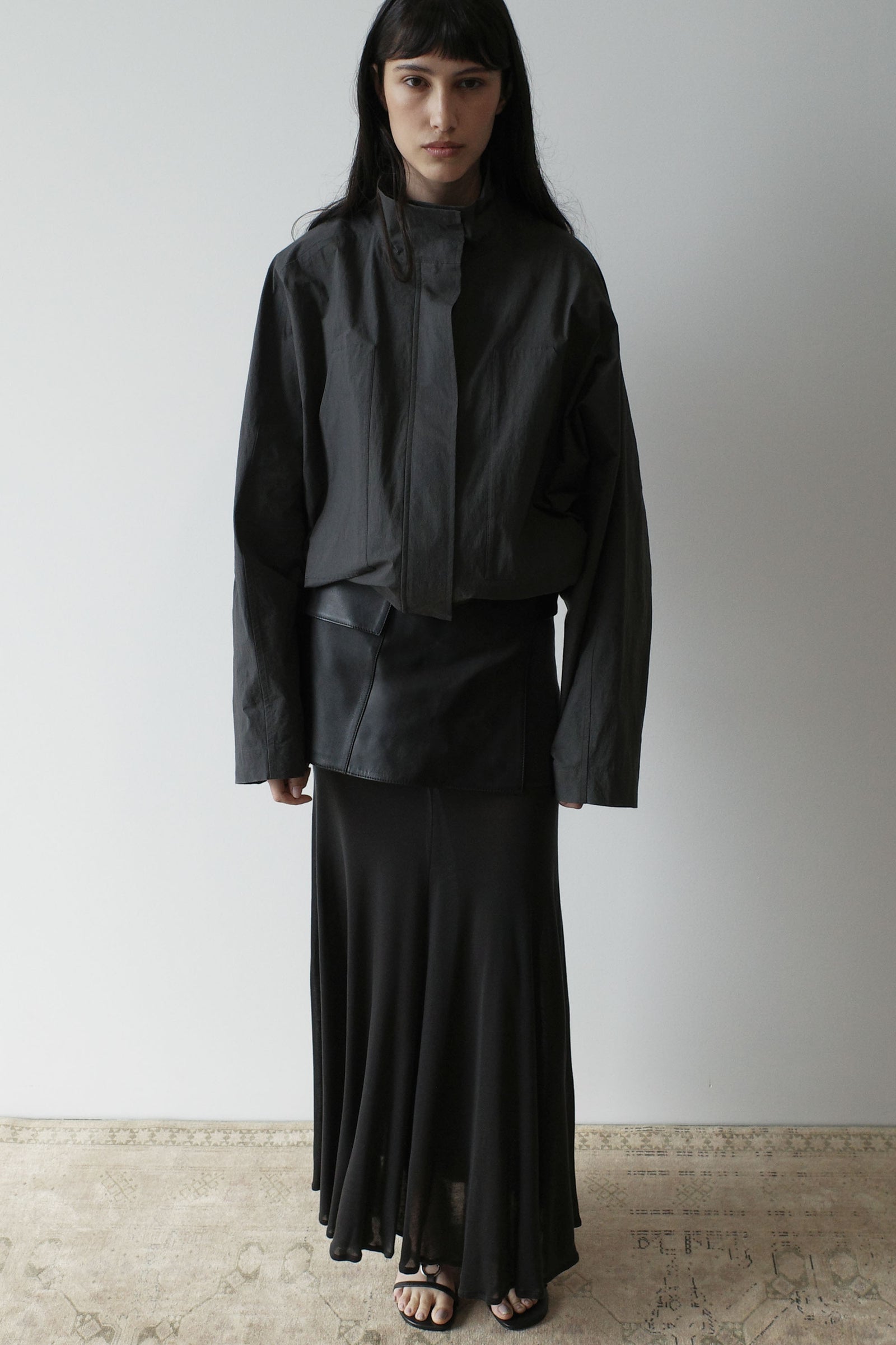 Fluid Jersey Skirt - Charcoal