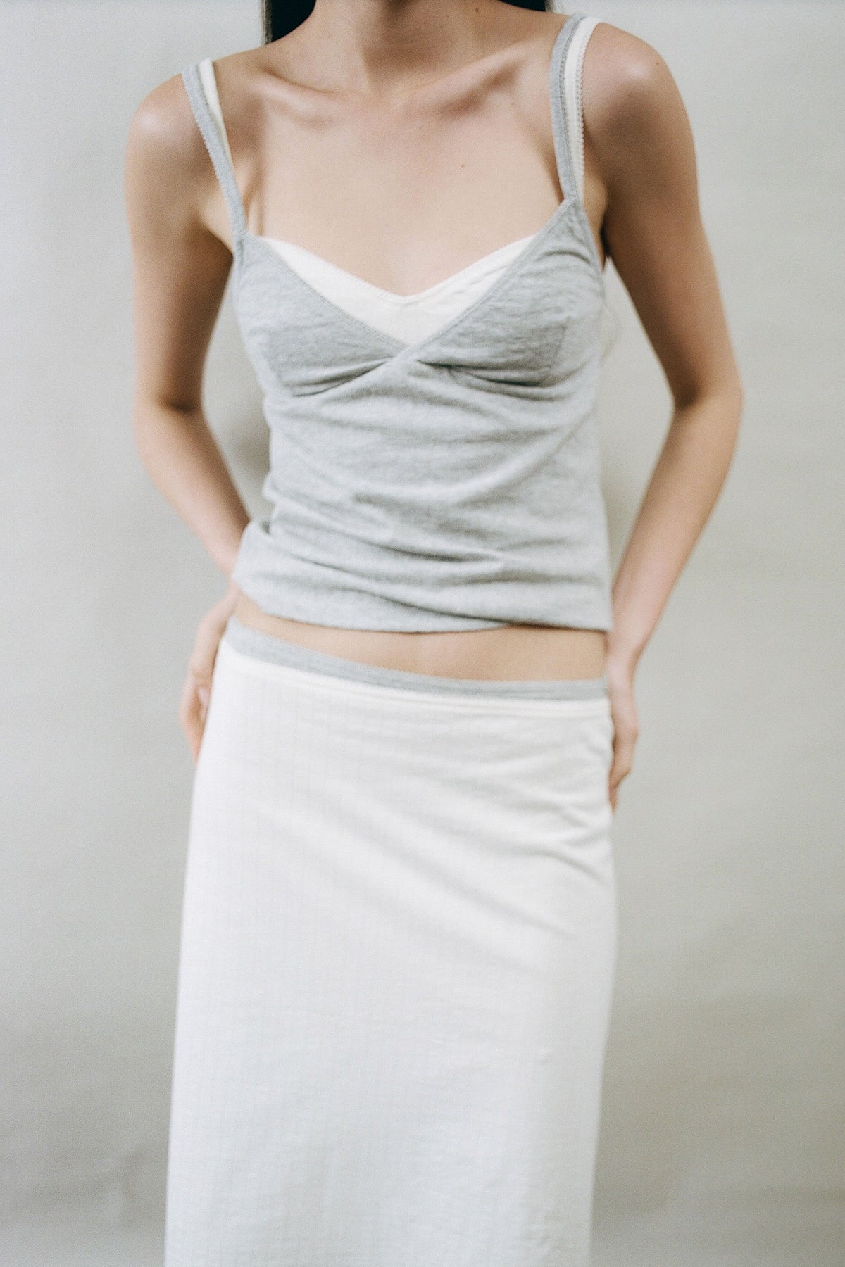 Pointelle Cami - Grey Marle