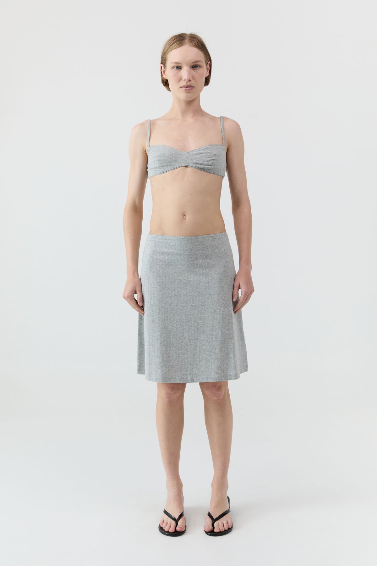 Pointelle Bralette - Grey Marle