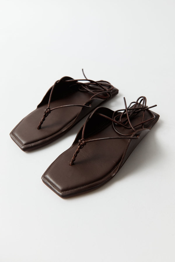 Tie Up Sandal - Chocolate