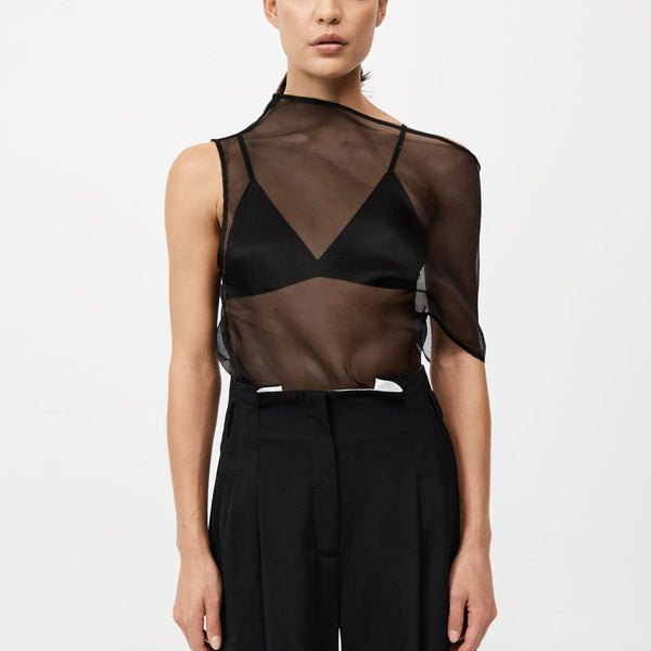 black mesh top