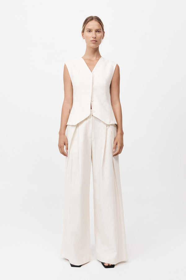 Minimal Fold Trousers - Ivory