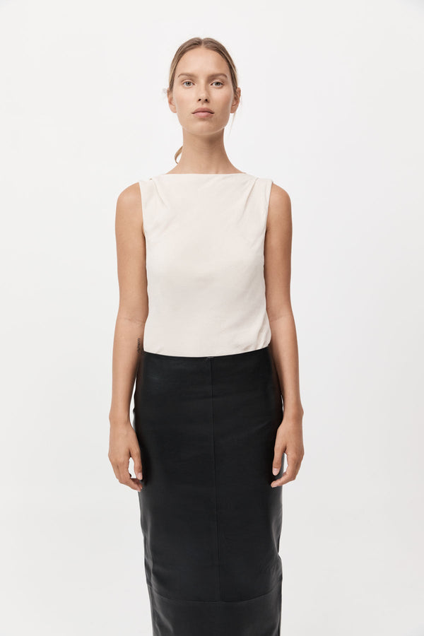 Draped Cowl Top - Dove