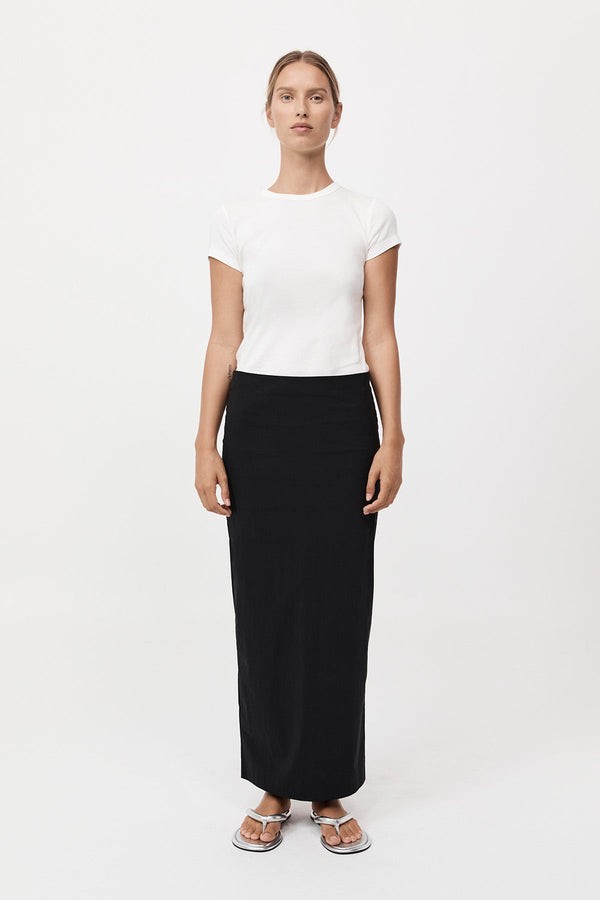 Minimal Column Skirt - Black