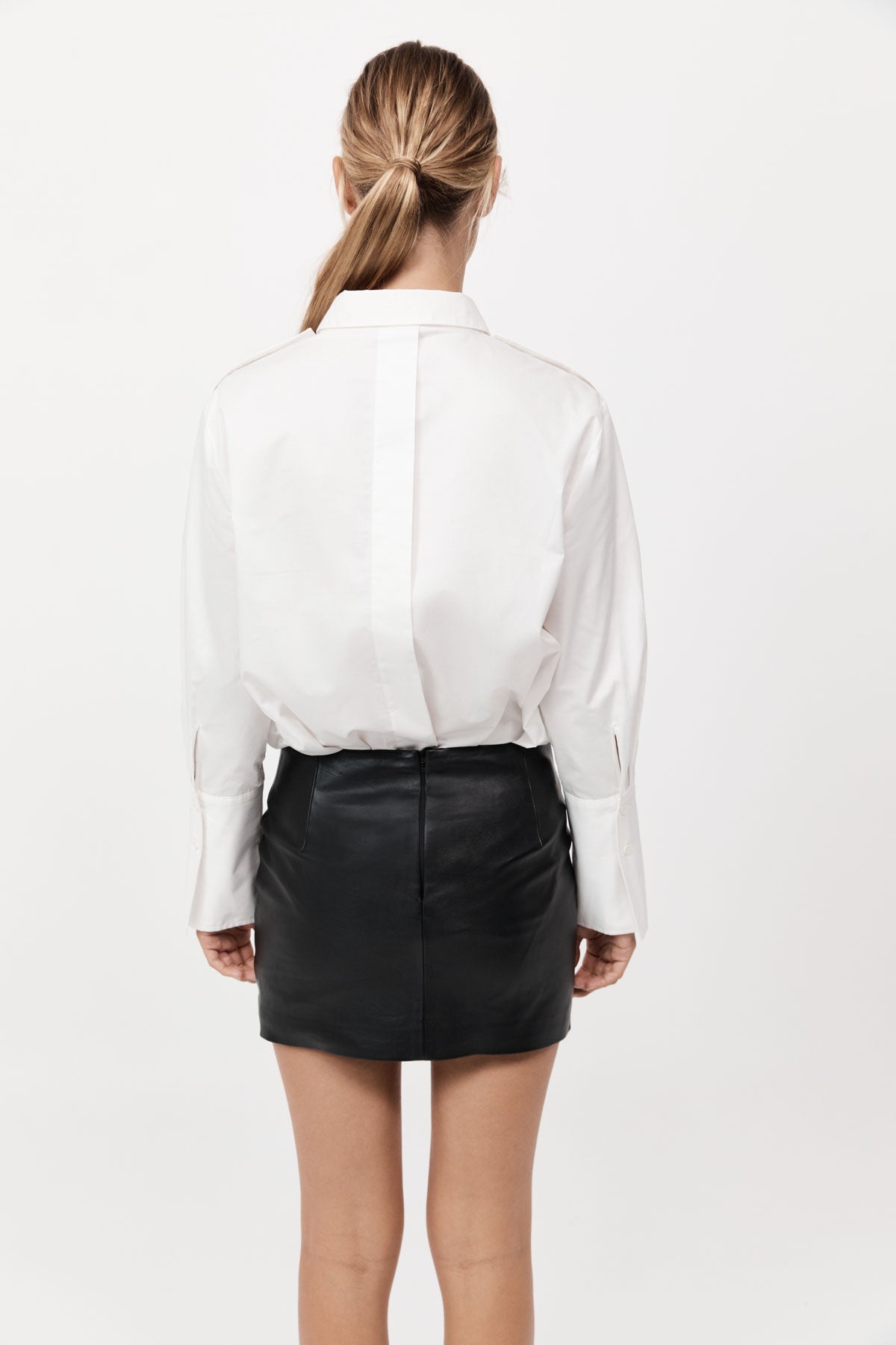 Agni Leather Mini Skirt Black - Main Image